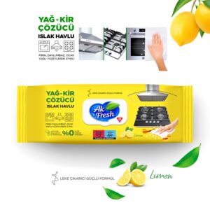Akfresh Yağ Kir Çözücü Yüzey Temizlik Havlusu 48'li
