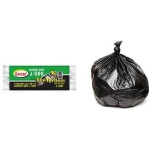 Ögem J-500 Jumbo Boy Çöp Poşeti Siyah 80x110 Cm 90 Lt 10 Lu